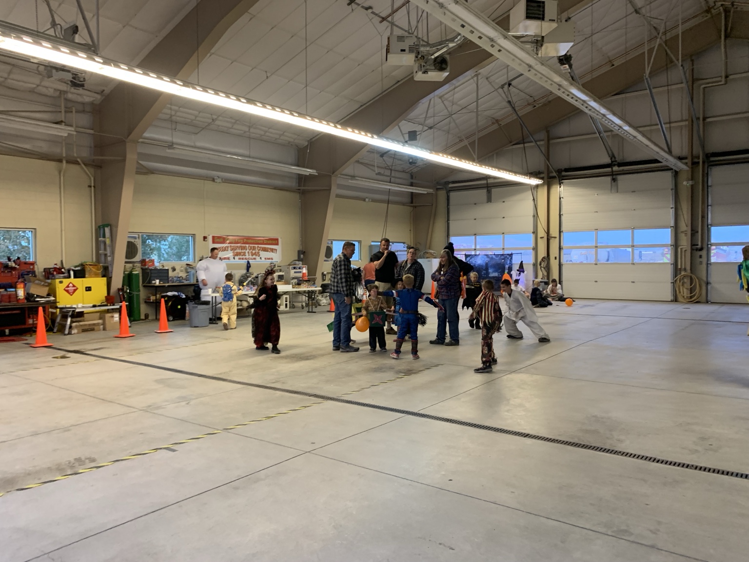 Community members gathered inside the station during a past Trunk or Treat